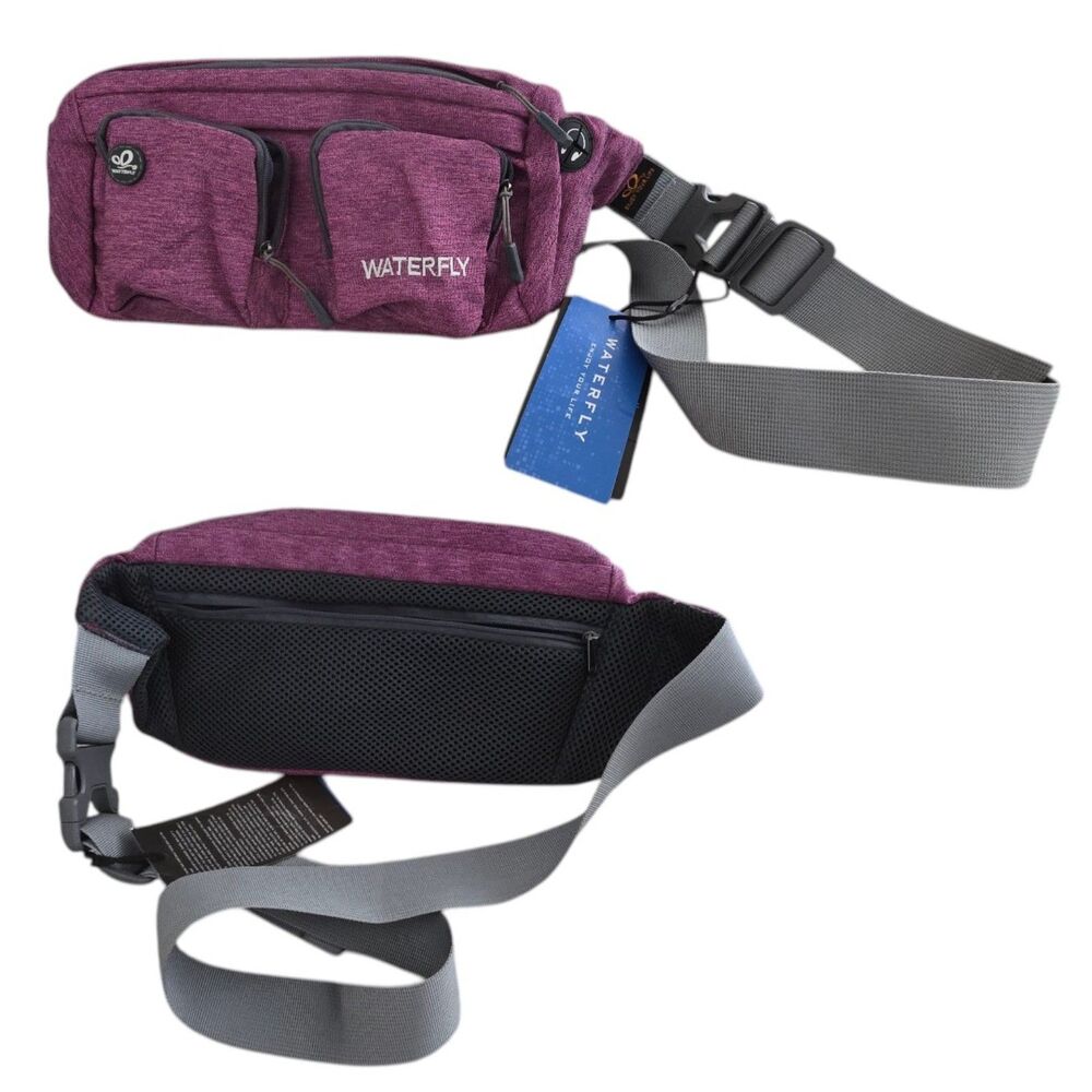 WATERFLY Fanny Pack Slim Soft Polyester Water Resistant Waist Bag Pack Purple - Picture 7 of 7